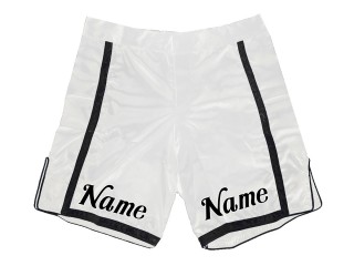 Personalizowane spodenki do MMA : biało-czarne