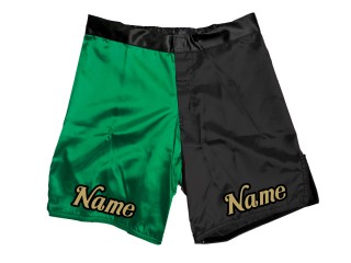 Niestandardowe spodenki MMA z dodaną nazwą lub logo: zielono-czarne