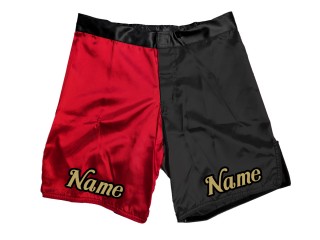 Personalizowane spodenki do MMA : czerwono-czarne