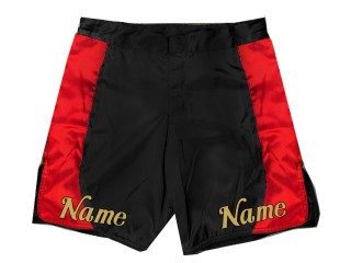 Personalizowane spodenki MMA : czarno-czerwone