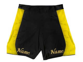 Niestandardowe spodenki MMA z nazwą lub logo : czarno-żółte