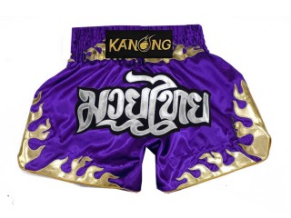 Spodenki Muay Thai Kanong : KNS-145-Fioletowy