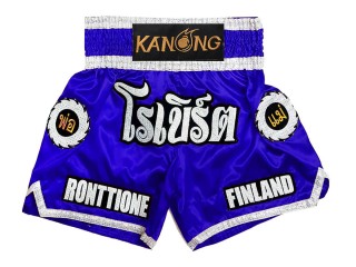 Personalizowane spodenki Muay Thai : KNSCUST-1242-Niebieski