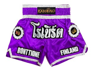Personalizowane spodenki Muay Thai : KNSCUST-1242-Fioletowy