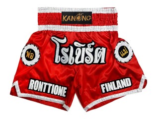 Personalizowane spodenki Muay Thai : KNSCUST-1242-czerwony