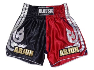 Personalizowane spodenki Muay Thai : KNSCUST-1243-czarno-czerwony
