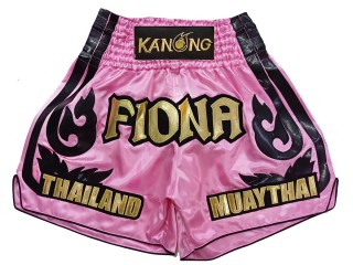 Personalizowane spodenki Muay Thai : KNSCUST-1246-Różowy