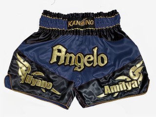 Personalizowane spodenki Muay Thai : KNSCUST-1248-marynarka wojenna
