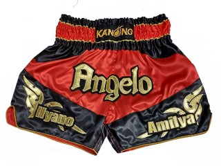 Personalizowane spodenki Muay Thai : KNSCUST-1248-czerwony