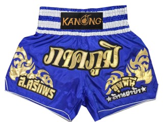 Personalizowane spodenki Muay Thai : KNSCUST-1249-Niebieski