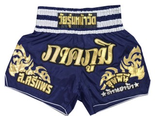 Personalizowane spodenki Muay Thai : KNSCUST-1249-marynarka wojenna