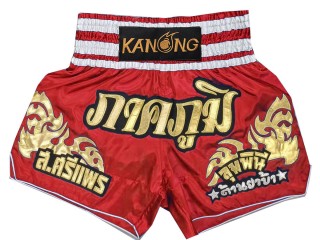 Personalizowane spodenki Muay Thai : KNSCUST-1249-czerwony
