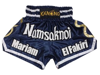 Personalizowane spodenki Muay Thai : KNSCUST-1250-marynarka wojenna