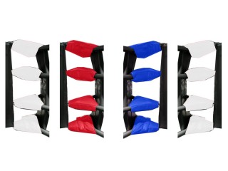 Osłony na ściągacze ringu bokserskiego (zestaw 16 sztuk) : Czerwony/niebieski/biały