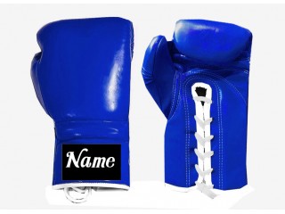 Niestandardowe sznurowane rękawiczki bokserskie: Niebieski