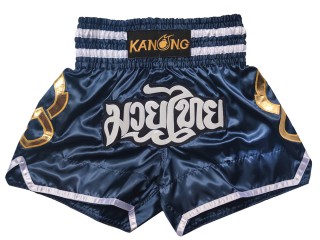 Spodenki Muay Thai Kanong : KNS-143-Ciemnoniebieski