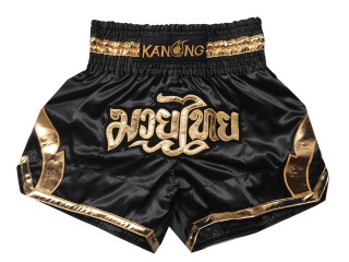Spodenki Muay Thai Kanong : KNS-144-Czarny-Złoto