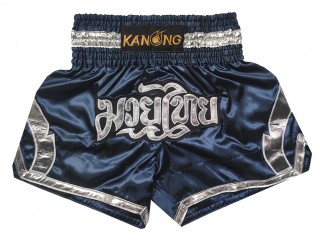 Spodenki Muay Thai Kanong : KNS-144-Ciemnoniebieski