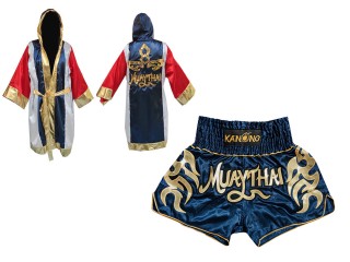 Szlafrok + Spodenki Muay Thai marki Kanong : Set-134-Szat-Marynarka-wojenna 