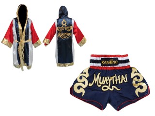 Szlafrok + Spodenki Muay Thai marki Kanong : Set-120-Szat-Marynarka-wojenna 