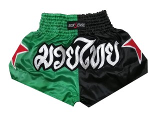 Spodenki do Muay Thai Kickboxingu dla dzieci Boxsense : BXSKID-005-Zielony