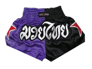 Spodenki do Muay Thai Kickboxingu dla dzieci Boxsense : BXSKID-005-Fioletowy