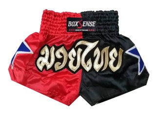Spodenki Muay Thai Kickboxingu Boxsense : BXS-089-czerwony-Czarny