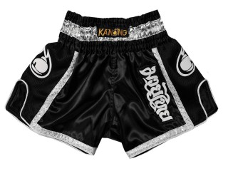 Spodenki Kickboxingu Muay Thai Retro KANONG : KNSRTO-208-Czarny