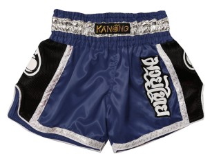 Spodenki Kickboxingu Muay Thai Retro KANONG : KNSRTO-208-Ciemnoniebieski