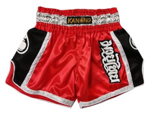 Spodenki Kickboxingu Muay Thai Retro KANONG : KNSRTO-208-Czerwony