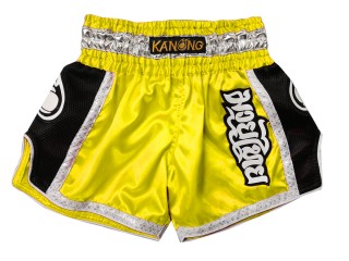 Spodenki Kickboxingu Muay Thai Retro KANONG : KNSRTO-208-żółty