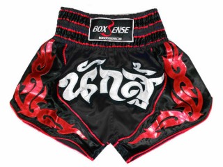 Spodenki Muay Thai Kickboxingu Boxsense : BXS-063-Czarny