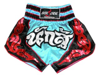 Spodenki Muay Thai Kickboxingu Boxsense : BXS-063-jasny niebieski