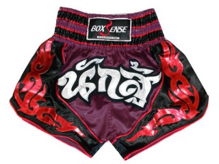 Spodenki Muay Thai Kickboxingu Boxsense : BXS-063-Kasztanowaty