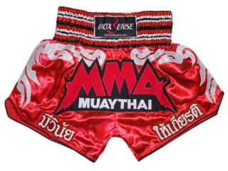 Spodenki Muay Thai Kickboxingu Boxsense : BXS-066-Czerwony