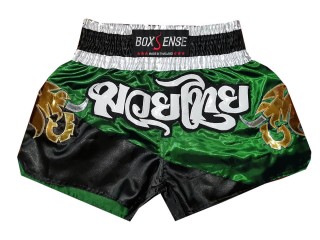 Spodenki Muay Thai Kickboxingu Boxsense : BXS-091-Zielony