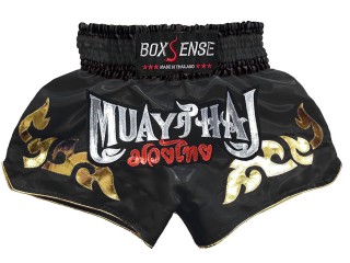 Spodenki Muay Thai Kickboxingu Boxsense : BXS-092-Czarny