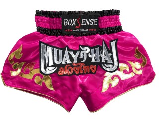 Spodenki Muay Thai Kickboxingu Boxsense : BXS-092-ciemno Różowy