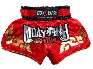 Spodenki Muay Thai Kickboxingu Boxsense : BXS-092-Czerwony