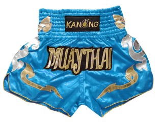 Spodenki Muay Thai Kickboxingu Kanong : KNS-126-niebieskie niebo