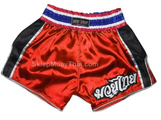 Boxsense Retro Muay Thai Kickboxing Spodenki : BXSRTO-001-Czerwony