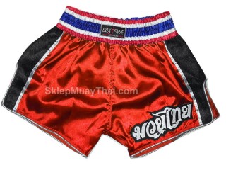 Boxsense Retro Muay Thai Kickboxing Spodenki : BXSRTO-001-Czerwony