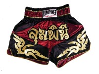 Spodenki Muay Thai Kickboxingu Lumpinee : LUM-049-Czerwony