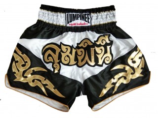 Spodenki Muay Thai Kickboxingu Lumpinee : LUM-049-Biały
