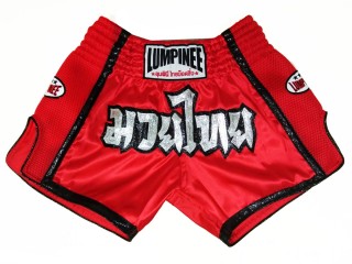 Spodenki Muay Thai Kickboxingu Lumpinee : LUMRTO-005-Czerwony