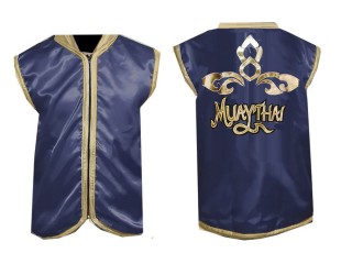 Kanong Muay Thai Kickboxingu tajski Cornerman Jacket : Ciemnoniebieski/złoto