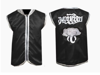 Kanong Muay Thai Kickboxingu tajski Cornerman Jacket : Czarny/Słoń 