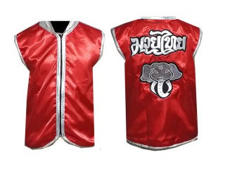 Kanong Muay Thai Kickboxingu tajski Cornerman Jacket : Czerwony/Słoń 