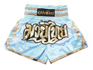 Spodenki Muay Thai Kickboxingu Kanong : KNS-121-jasny niebieski