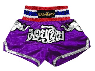 Spodenki Muay Thai Kickboxingu Kanong : KNS-125-Fioletowy